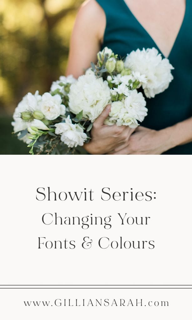 changing colours on Showit