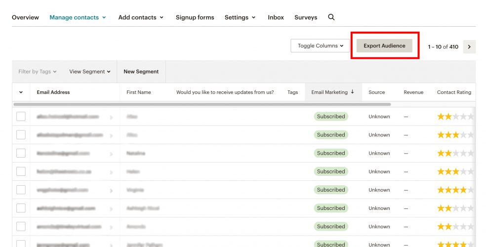 Mailchimp Import Contacts Csv Template