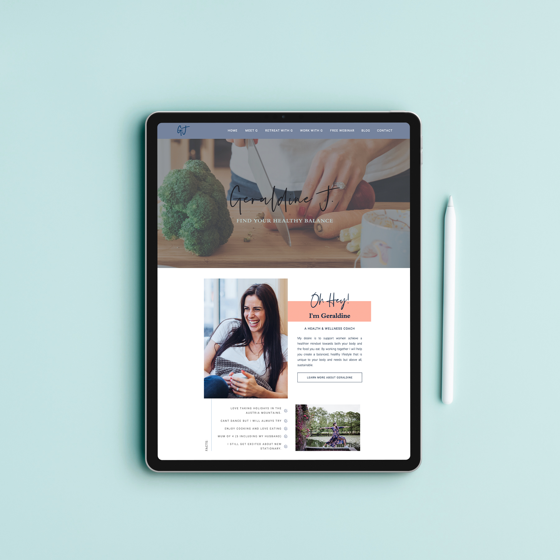 Geraldine J Showit semi-custom website design