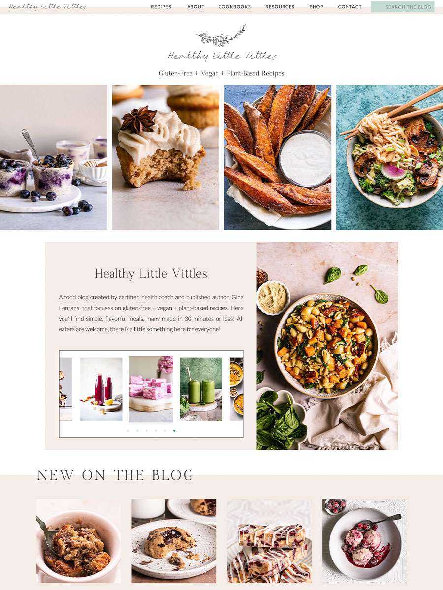 Healthy Little Vittles Recipe Blog Design