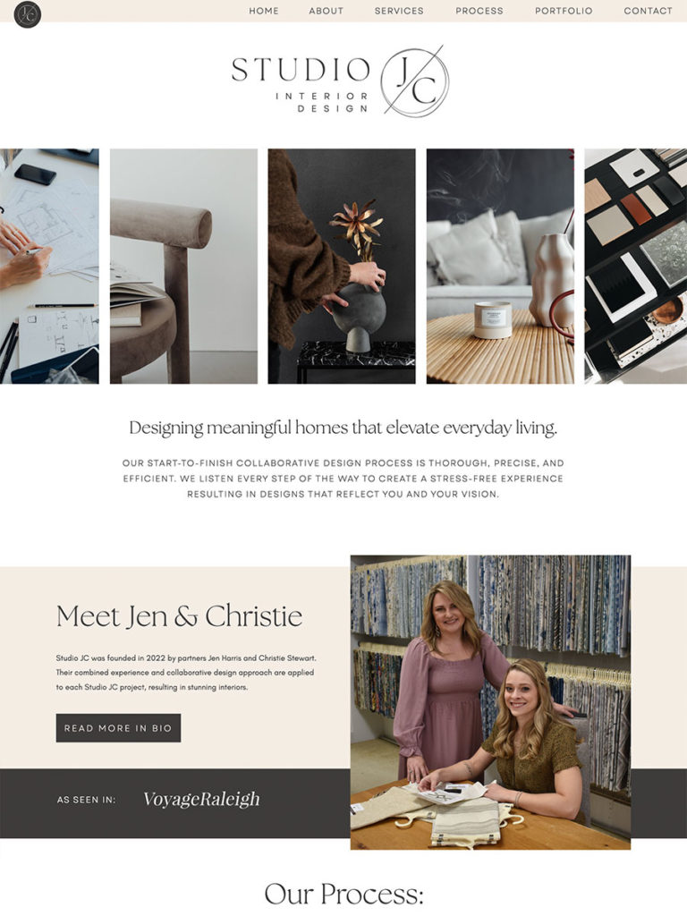 Studio JC interior design website