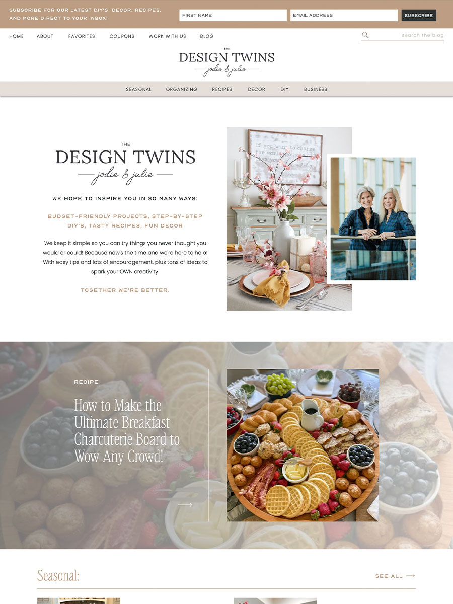 The Design Twins Website & Blog Design