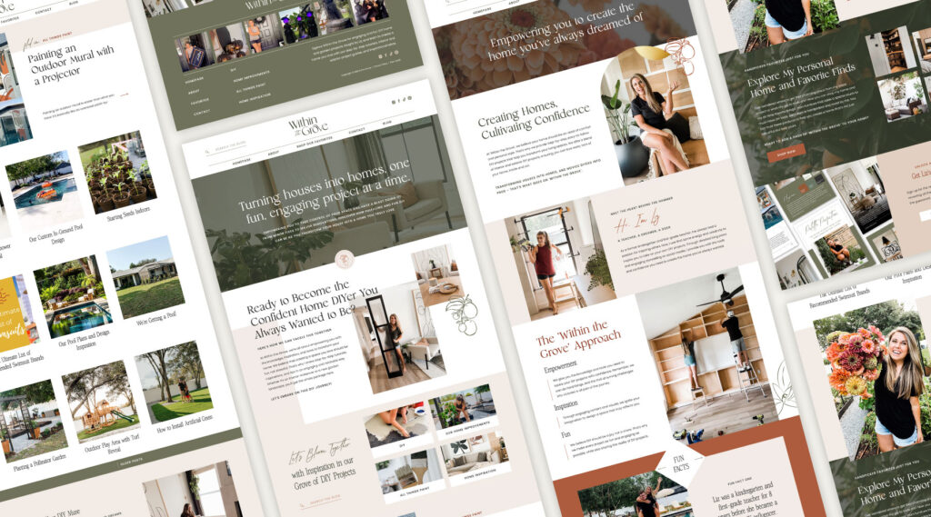 Within the Grove Showit Blog design for a DIY Home influencer