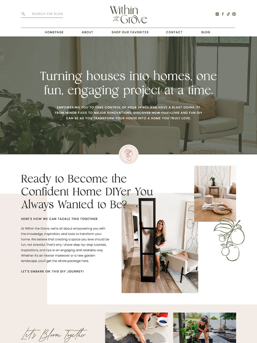 Within the Grove Home & DIY Website Design