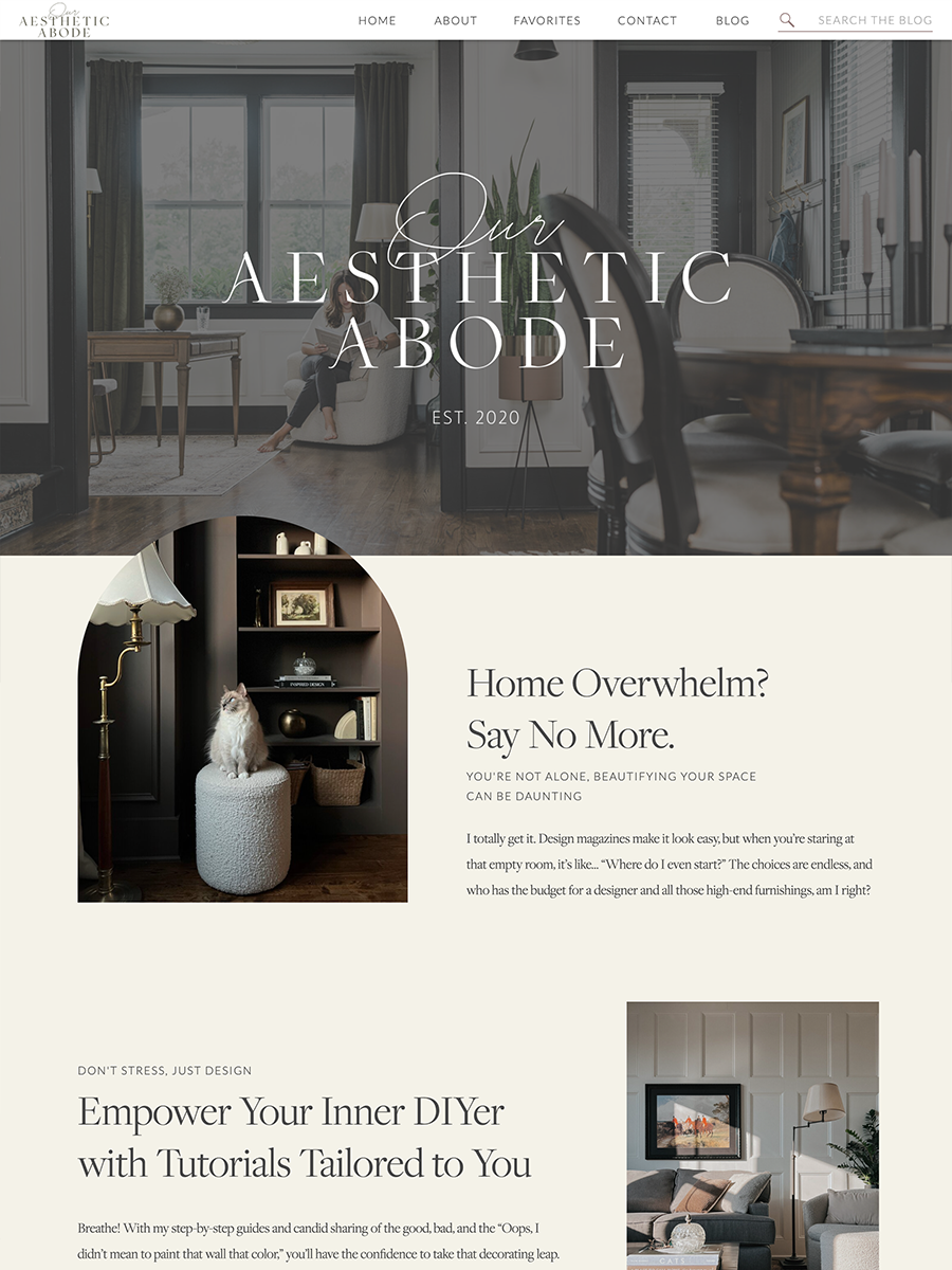 Our Aesthetic Abode Website Blog Design