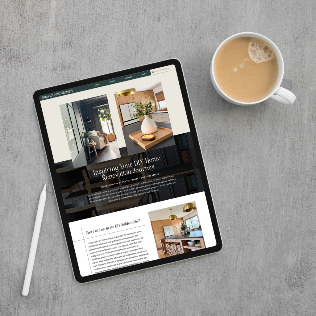 Simply Aligned Home DIY Blog website mock-up