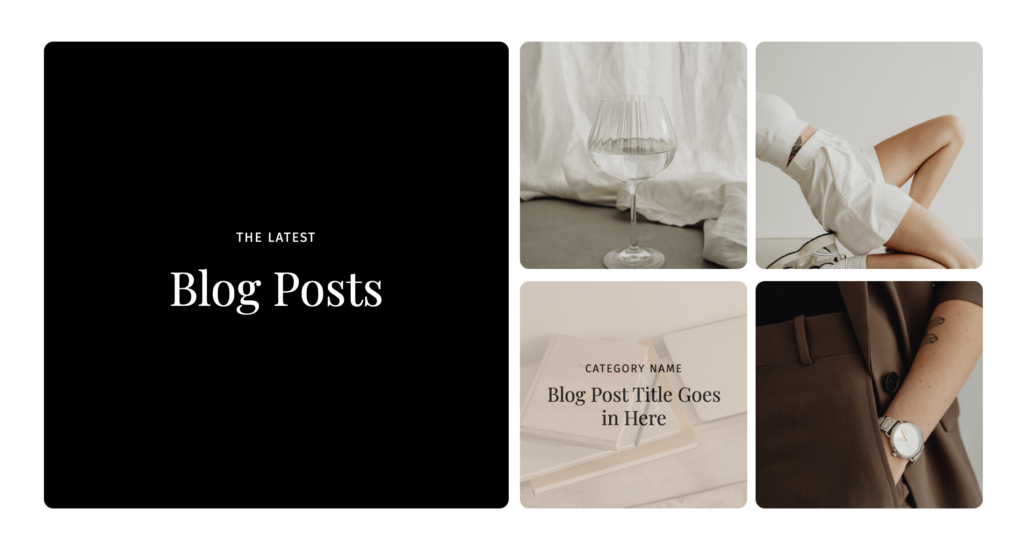 Bento grid blog post design for Showit