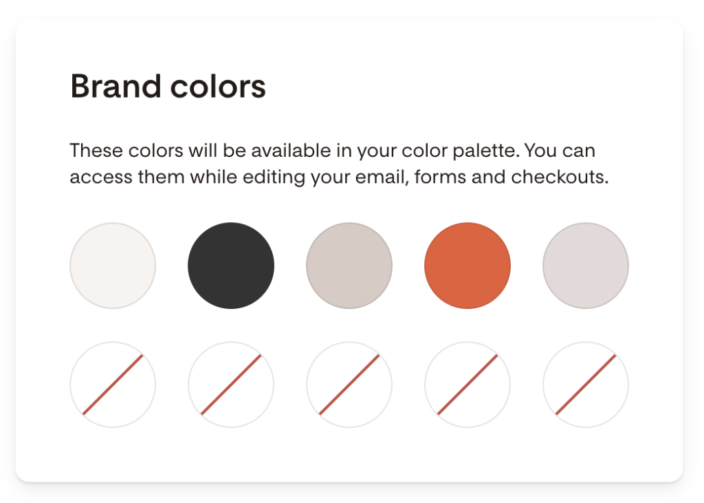 adding a brand color palette on Flodesk