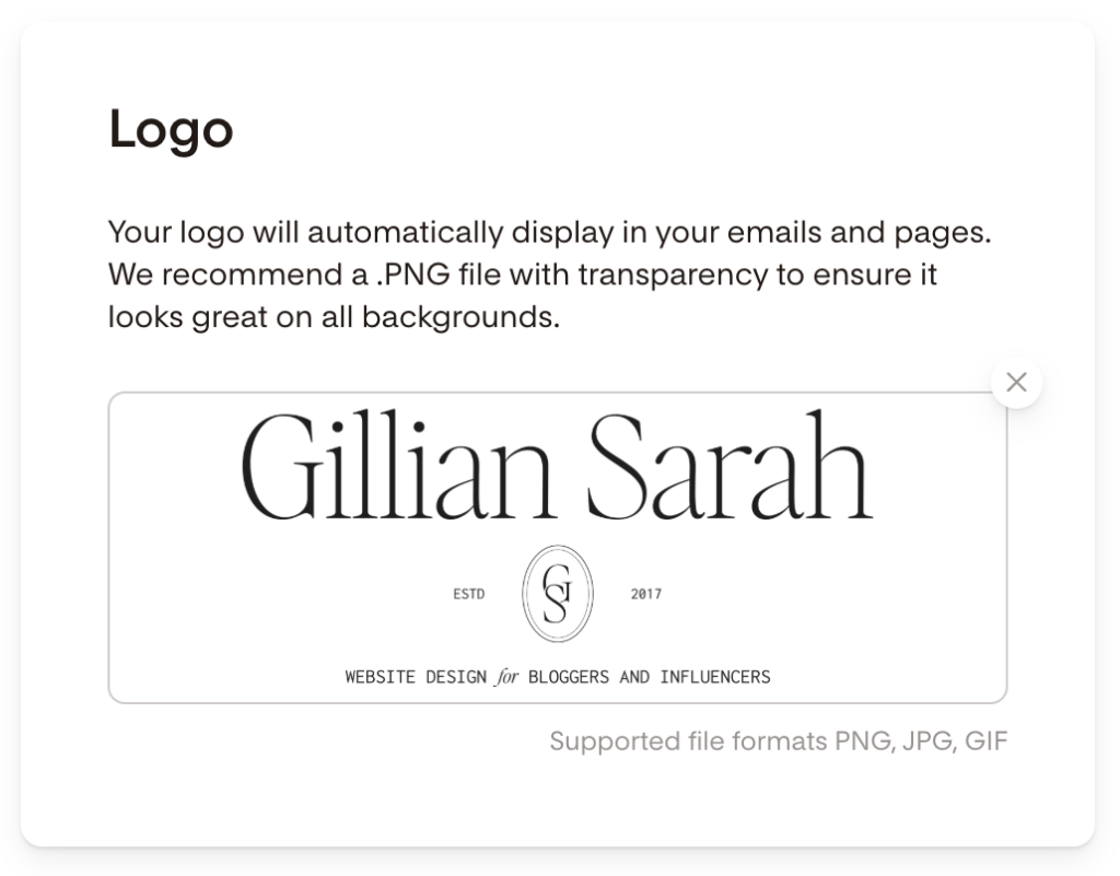 Adding your brand logo in yor Flodesk setting