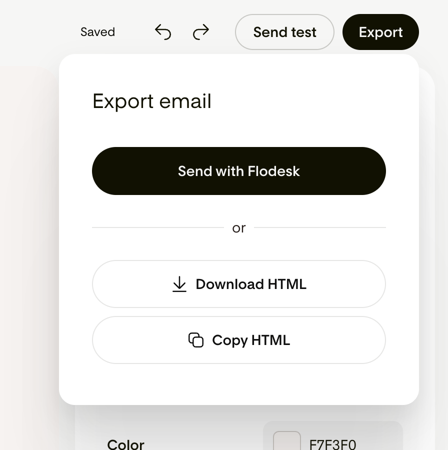 Export your design from Flodesk studio